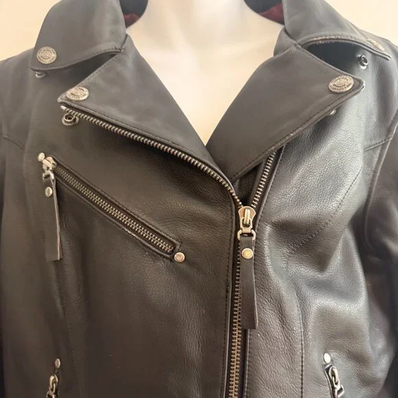 Harley-Davidson Genuine Leather Moto Jacket | Studded Detail | Women’s XL - Picture 4 of 12